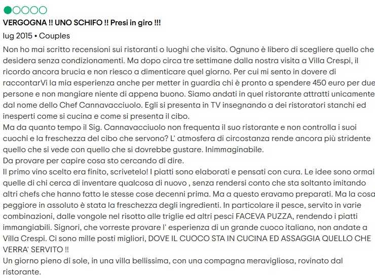 Recensione negativa